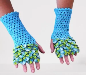 Gehäkelte Handschuhe im Schuppenmuster - MyCrocheting