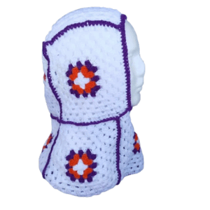 Sturmhaube lila weiß