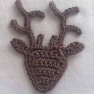 Hirsch Applikation - Hirsch Aufnäher in brauner Wolle