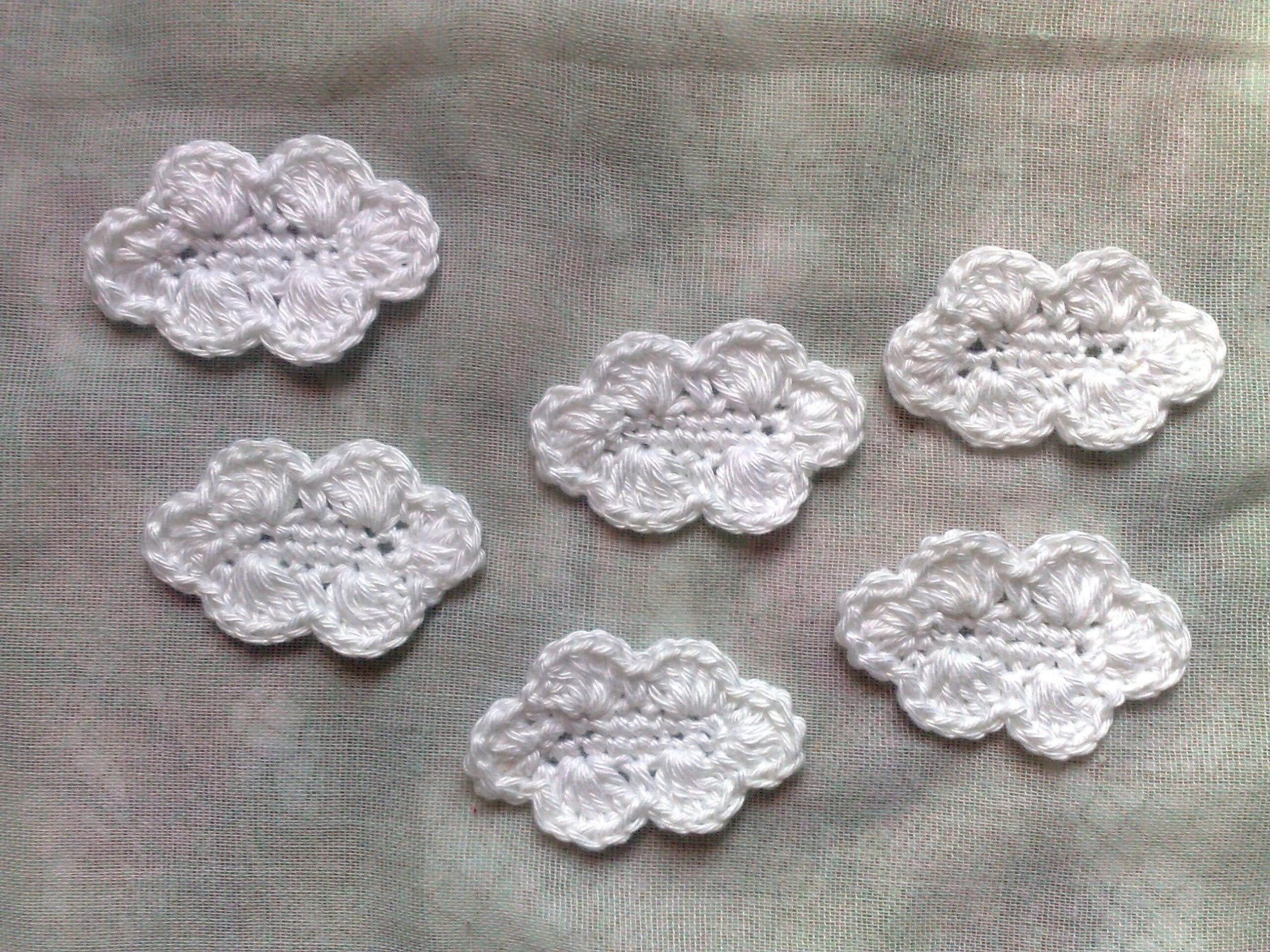 Gehäkelte Wolken - gehäkelte Wolken Aufnäher für Kinderbekleidung – Bild 5