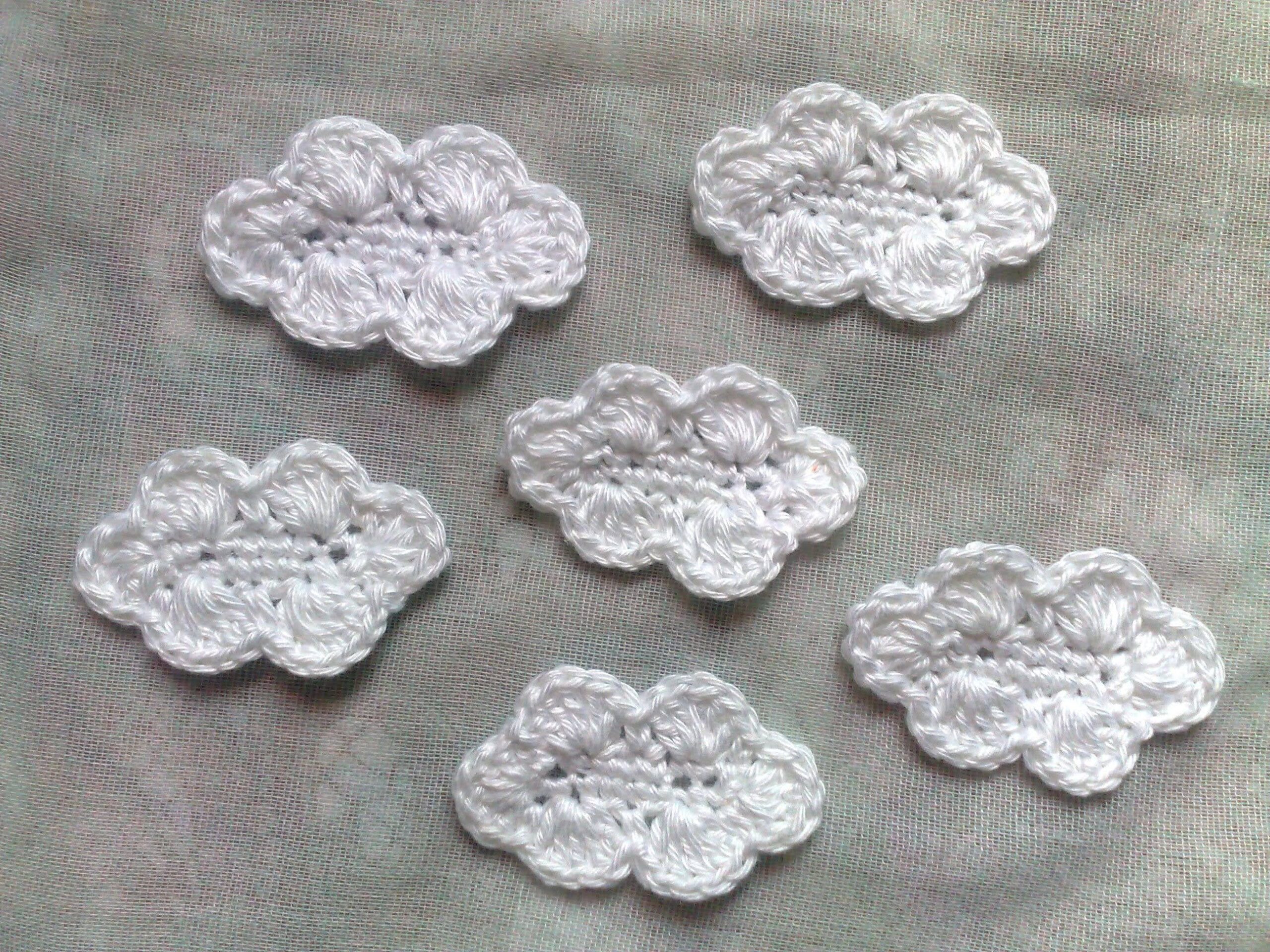 Gehäkelte Wolken - gehäkelte Wolken Aufnäher für Kinderbekleidung – Bild 6