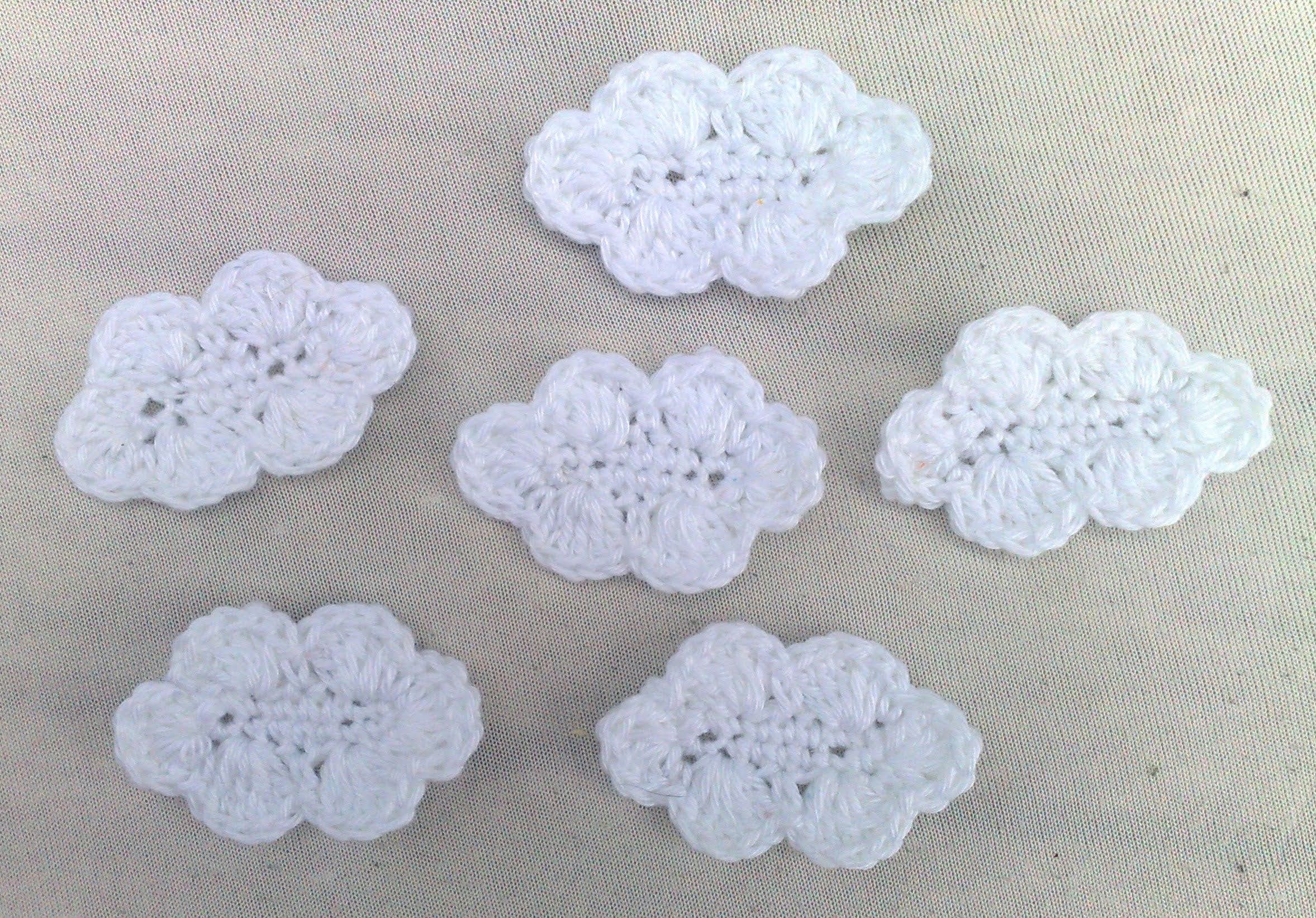 Gehäkelte Wolken - gehäkelte Wolken Aufnäher für Kinderbekleidung