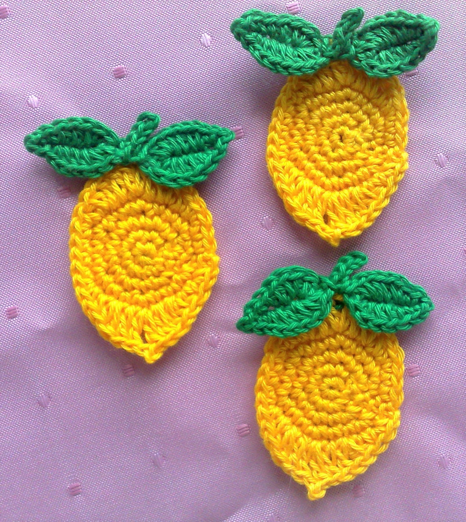 Gehäkelte Zitrone - gelbe Zitrone Obst Applikation – Bild 2