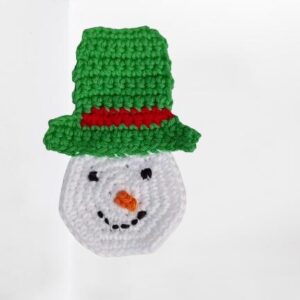 Gehäkelter Schneemann Aufnäher - Schneemann Kopf gehäkelte Applikation