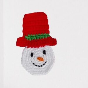 Gehäkelter Schneemann Aufnäher - schöne Applikation mit Wintermotiv